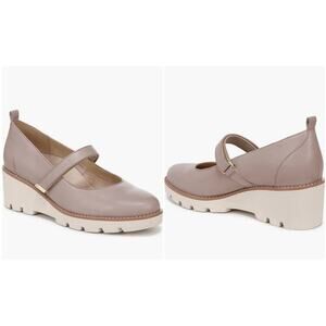 Alma Mary Jane Wedge Pump 9M NEW Champagne Leather COmfort